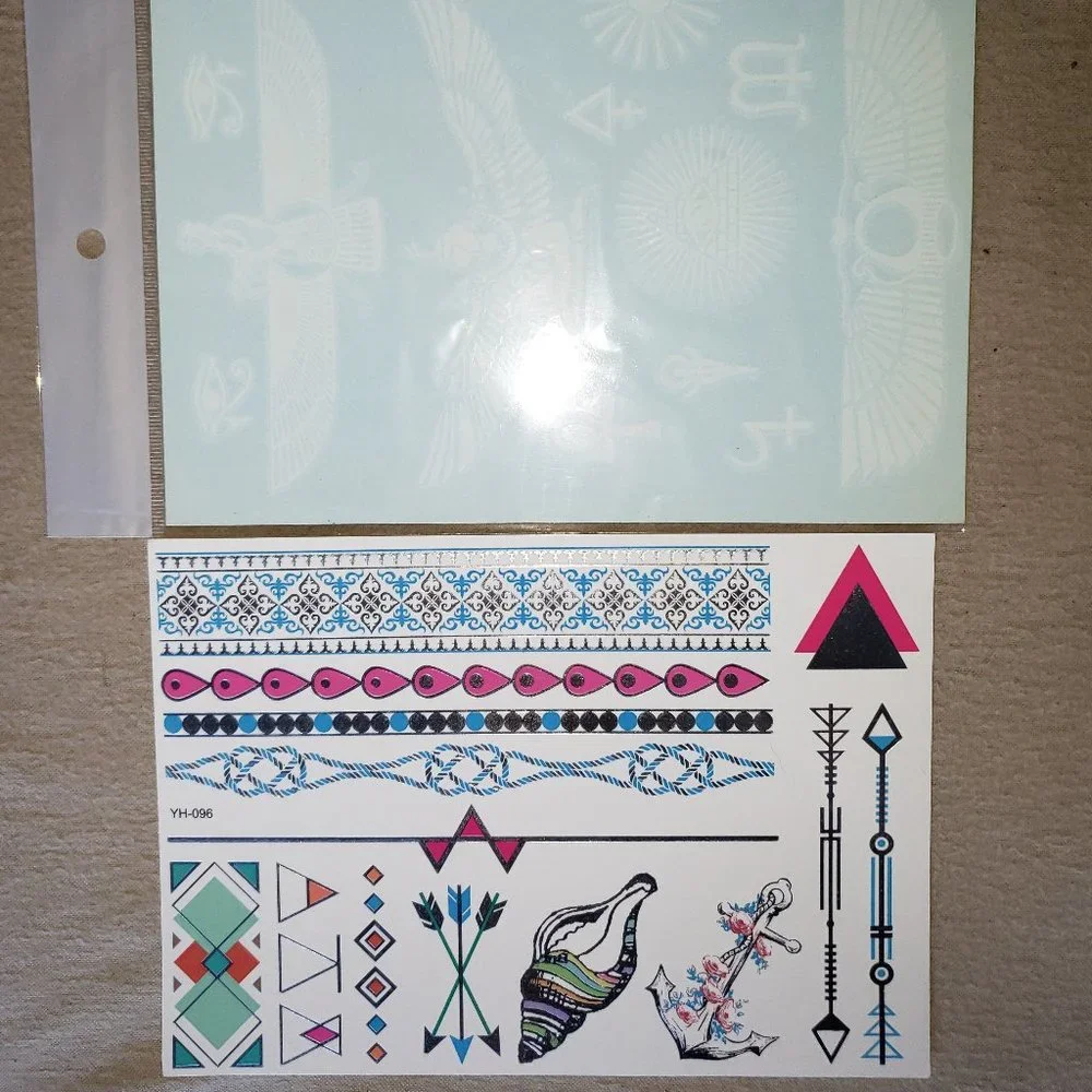 3 sheets Golden Silver Temporary Tattoo - Picture 6 of 15